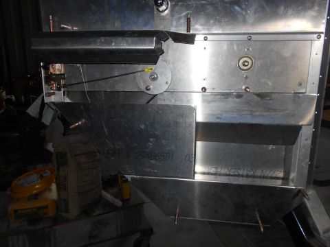 1992 Ford Bronco - A close-up view of a metal fabrication project, possibly part of an industrial machine or a custom vehicle component, with various metal sh…