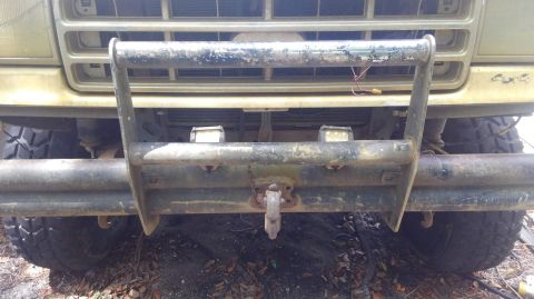 1988 Ford Bronco - due to the pipe bumper i have been kinda putting off doing a winch. decided it was finally time to add one.