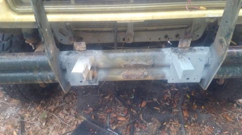 1988 Ford Bronco - because the winch mounts from 4 bolts at the bottom, i need to have the winch forward of the bumper so i can actually bolt the winch i used…