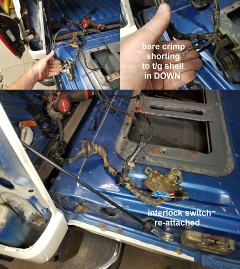 1989 Ford Bronco - While trying to start on the body mounts, I discovered the tailgate window would only go up - it had a dead short when trying to lower, whi…