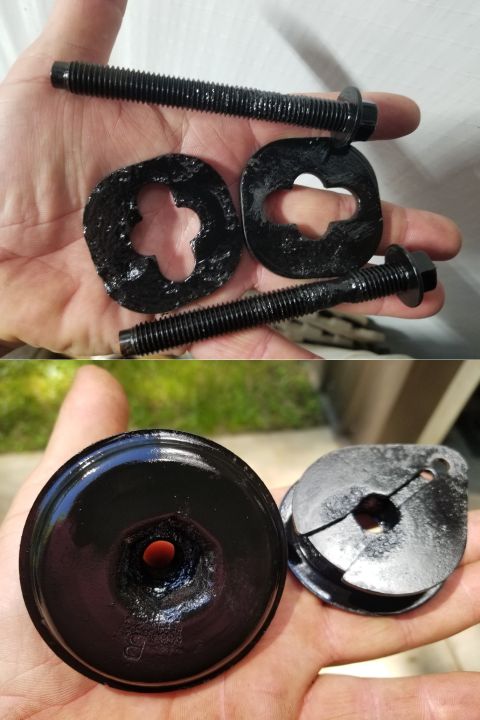 1989 Ford Bronco - A few pieces of the body mount hardware needed sandblasting & painting. I hope the Right front (lower) bolt can be reused. IF THE IMAGE IS…