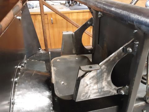 1985 Toyota Hilux - Custom metal fabrication components are visible, with no clear indication of a specific vehicle model or year.