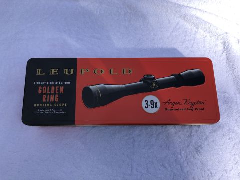 1995 Mercury Grand Marquis - A Leupold Golden Ring hunting scope is displayed in its original packaging, highlighting its specifications.