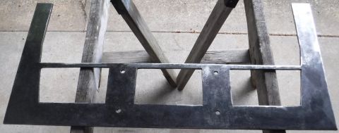 1992 Ford Bronco - Inner and outer cuts completed on the winch plate, but still some cleanup to be done. Next up is the vertical tabs to line up with the bump…