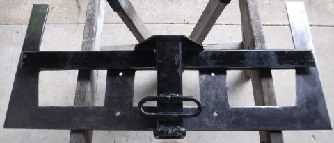1992 Ford Bronco - Chopped up Curt 13310 laid over the winch plate. The horizontal edge of the old square tubing needs to be trimmed further back, as I added…
