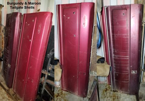 1983 Ford Bronco - Junkyard reddish tailgate shells E8TZ-9840700-A SOLD both. IF THE IMAGE IS TOO SMALL, click it. Actual dimensions: 71 lbs. 67x24x7" Ap…