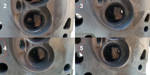 1995 Ford F-150 - I'd never have guessed 4 combustion chambers were cracked through the exhaust valve seats from the way the engine was running. It also didn…