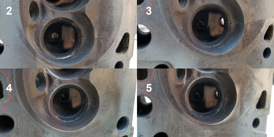 I'd never have guessed 4 combustion chambers were cracked through the exhaust valve seats from the way the engine was running. It also didn't seem to use any coolant. But I'm certainly not putting it back on, so I'm starting to look around for a replacement head.