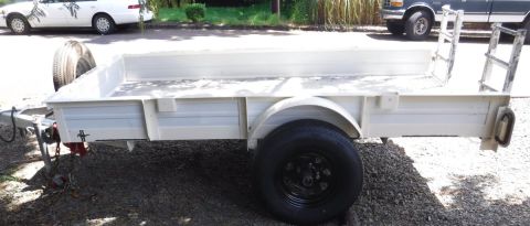 1992 Ford Bronco - Mostly done improving and repainting the trailer. Solid sides added for hauling dirt and gravel, stake pockets built into the upper rail fo…