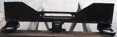 1992 Ford Bronco - Fairlead cutout completed, braces added to the back of the face plate.