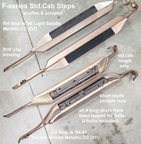 1983 Ford Bronco - Original Standard Cab F-series Steps IF THE IMAGE IS TOO SMALL, click it. Actual size EACH: 60x7x5" 8.6 lbs Shipping size: 64x13x9&quo…