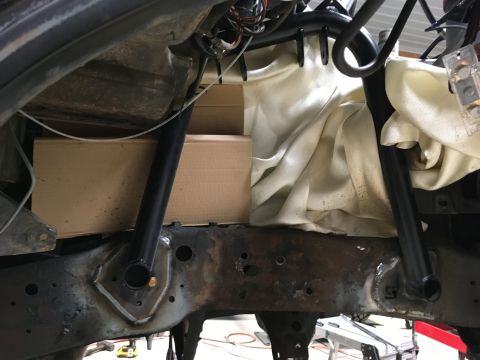 1987 Ford Bronco - Passenger side shock hoop welded in.