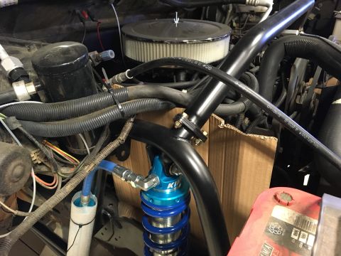 1987 Ford Bronco - Engine cage cross bar had to be lined up before final welding of shock hoops.