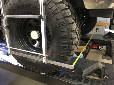 1987 Ford Bronco - Used the Quicktrick alignment system. Only had to adjust and recheck the alignment a few dozen times. Ride height and camber seemed to chan…