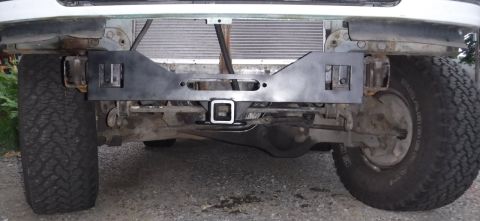 1992 Ford Bronco - Painted and installed. It's actually pretty easy to mount up without the use of a jack (or helper) with the tow hooks off. It doesn't budge…