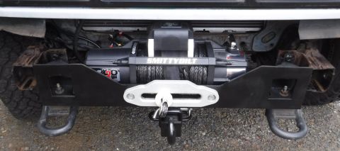 1992 Ford Bronco - Winch installed, damaged paint touched up ... break time before working on the LED cubes install. They're the biggest challenge of all, due…