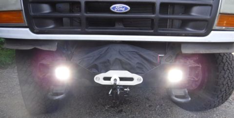 1992 Ford Bronco - LED cubes finally in place and plugged back in. The best solution I could come up with is oval head allen bolts up through the bottom (hex…