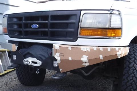 1992 Ford Bronco - Side view of the extended bottom (and finished outer corner). It doesn't interfere with the LED field as much as I feared.