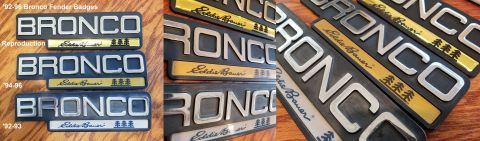 1983 Ford Bronco - '92-96 Eddie Bauer Bronco Fender Badges The reproduction badges available in 2020 are not identical, but are very close to '94-96 badges.