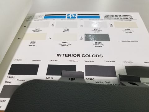 1997 Ford F-250 - My father worked at PPG for decades, but the local dealer couldn't match or mix the right color for me in a flat paint or dye.