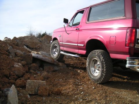 1994 Ford Bronco - This 1994 Ford Bronco navigates a rocky terrain, its off-road capabilities.
