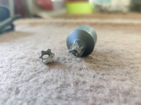 1996 Ford Bronco - 20200718 - One of the three T50 torx bits I broke trying to get the driver side bed bolt out.