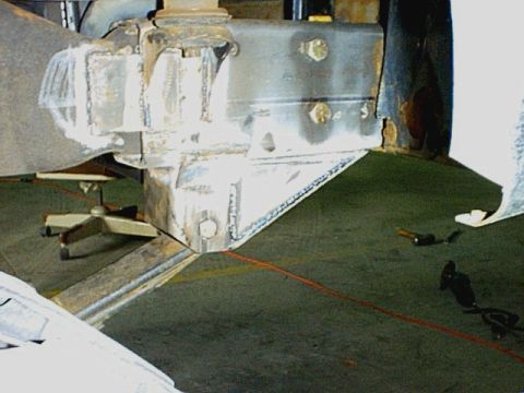 1995 Ford Bronco - Modified vehicle suspension components are shown in a close-up view.