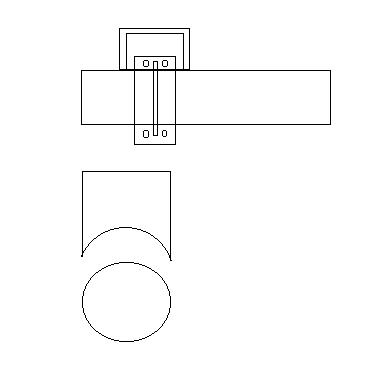 1993 Ford Bronco - Minimal two-view line drawing of a bracket or mount component, unlabeled.