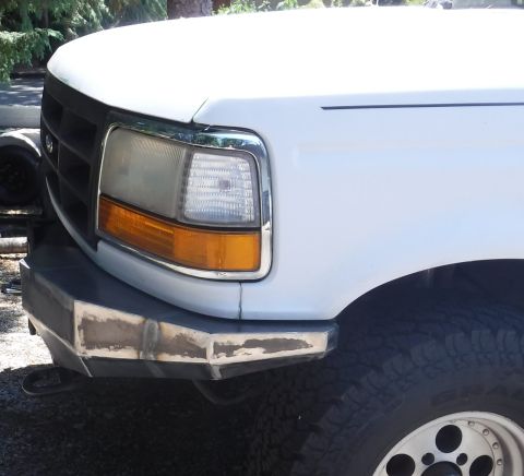 1992 Ford Bronco - Shimmed the frame horn mounts to get the desired position, but not happy with the line it forms at the front of the wheel well, so that wil…