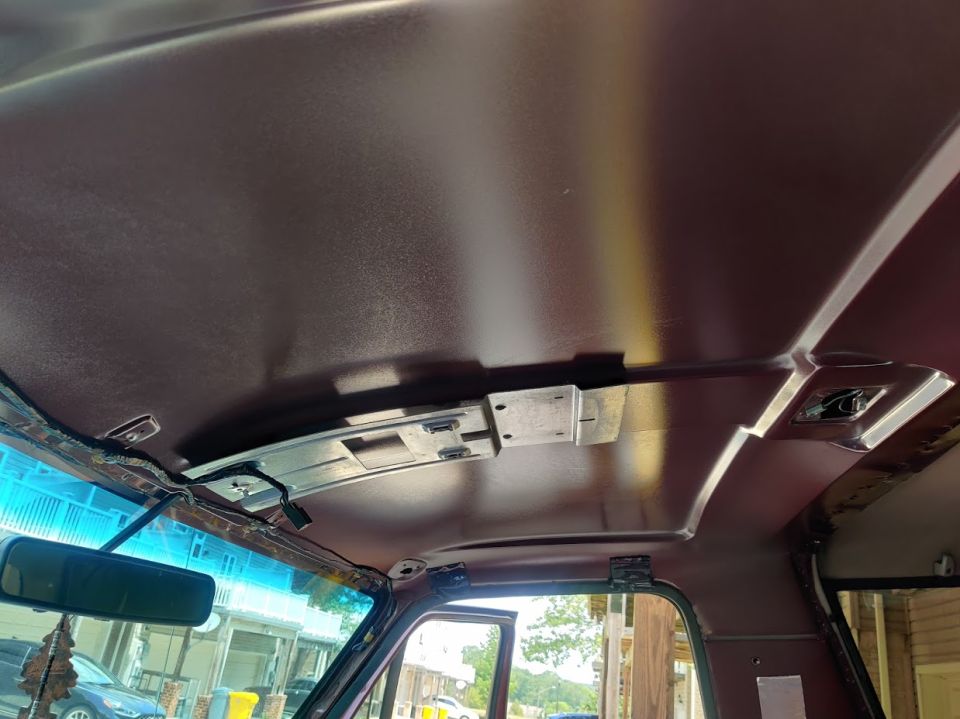 20200719 - The headliner is held up by the center console, a plastic trim clip, one over the driver window and one over the passenger window, the visors, the dome light, and the trim covering the seam between the hard top and the actual roof.