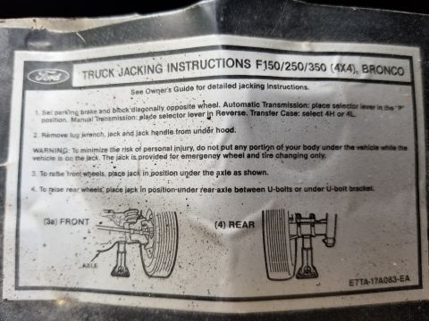 1996 Ford Bronco - Jacking instructions label [url=https://www.supermotors.net/registry/media/831119] https://www.supermotors.net/getfile/831119/thumbnail/jac…