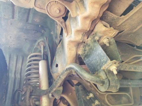 1996 Ford Bronco - There's a bunch of steel booger-welded on for the steering & suspension mods. The lift bolts appear to be holding tight, but they will need…