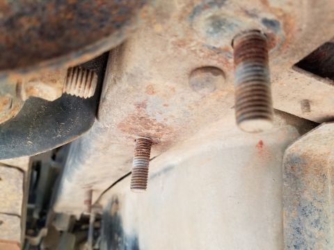 1996 Ford Bronco - There's some minor frame damage where the hitch receiver was.