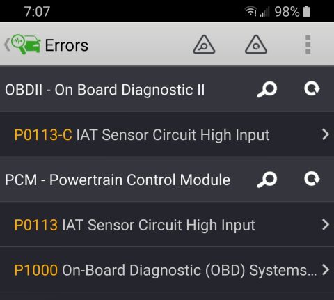 1996 Ford Bronco - Fewer fault codes than I expected. But the CEL still should have come on. The bulb may be missing. IF THE IMAGE IS TOO SMALL, click it.