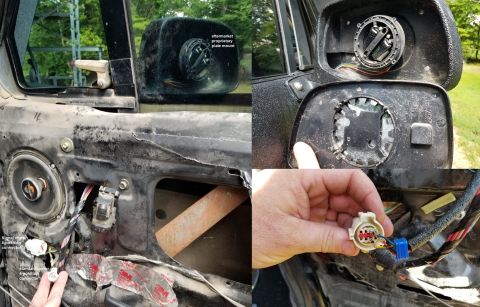 1996 Ford Bronco - No wonder the Right mirror wasn't working. This truck had the rare signal mirrors, but they were both replaced by a previous owner. This on…