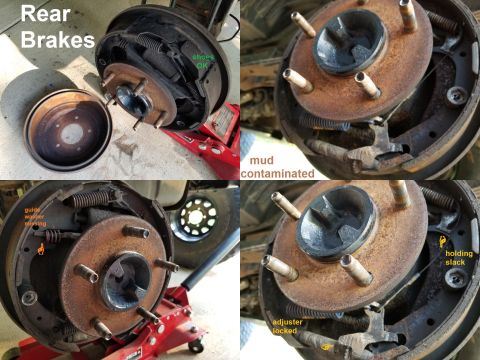 1996 Ford Bronco - The LHR shoes are not substantially worn - probably because they're stuck, and not working. They were not lubricated during assembly, and h…