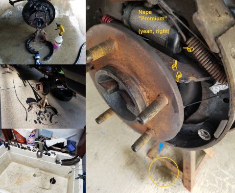 1996 Ford Bronco - All the brake hardware was washed before being inspected & greased. 2 small washers were missing and the Left autoadjuster's teeth were wor…