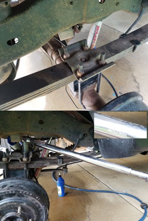 1996 Ford Bronco - It didn't hit me until now that the spring plates were installed sideways. The U-bolts are torqued to 100 lb-ft (spec is 83-113 Lb-Ft) IF T…