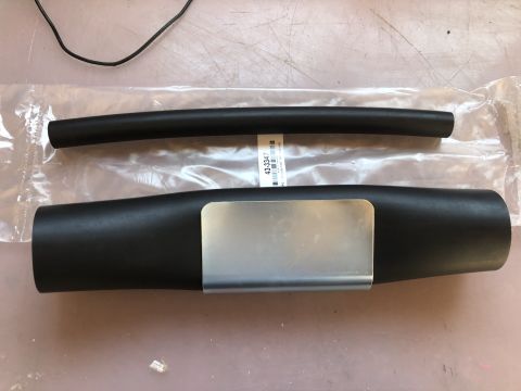 1978 Ford Bronco - Two black rubber hoses are shown, one with a metal clamp and a part number label.