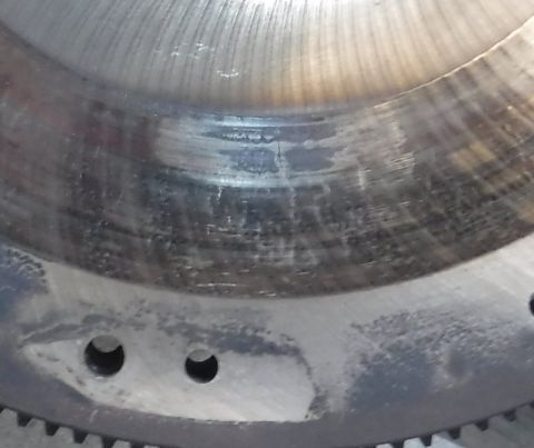 1992 Ford Bronco - Close-up of the donor flywheel condition.