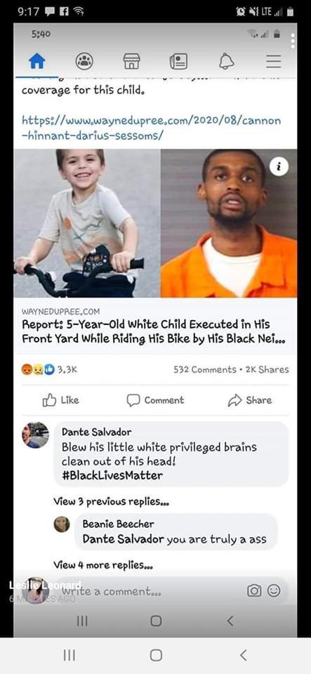 2009 Harley-Davidson FLH - Screenshot of a social media post with a news report about a child and a mugshot.