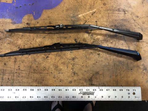 1978 Ford Bronco - Two windshield wiper blades are shown next to a ruler for scale.