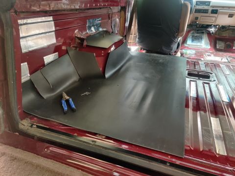 1996 Ford Bronco - 20200815 - Started fitting MLV in the cargo area driver wheel well.