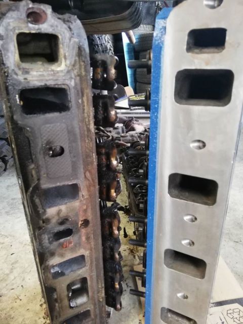 1996 Ford Bronco - Comparison of old and new engine cylinder heads.