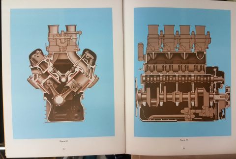 1973 Ford Mustang - Two detailed diagrams illustrate different engine designs, showing internal components like pistons and crankshafts.