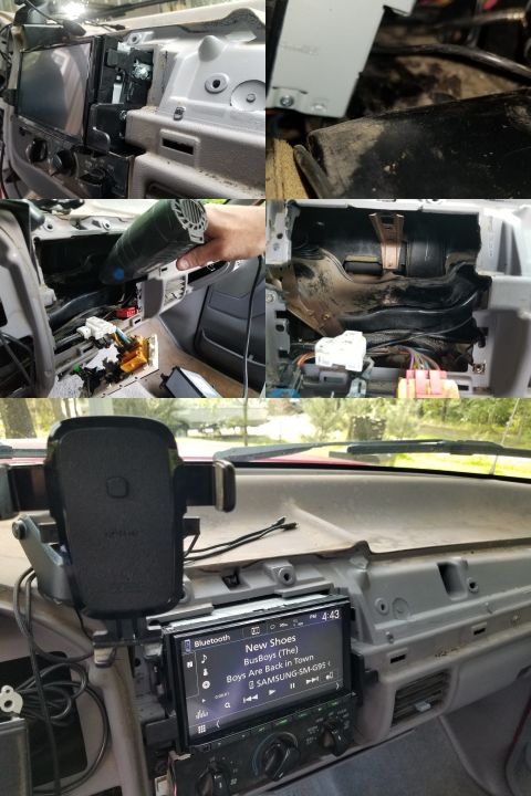 1997 Ford F-250 - Since this dash is already shattered and on the list to be replaced, I'm not shy about experimenting on it. This radio is so large & deep t…