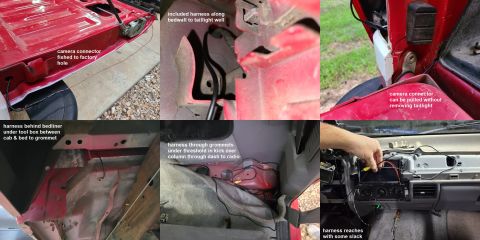 1997 Ford F-250 - I'm not sure this will be its permanent routing, but the included harness was long enough to reach under the driver's threshold, out the fl…