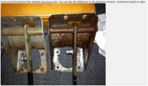 1994 Ford Bronco - Two pedal assemblies are shown for comparison, highlighting differences in their construction and condition.