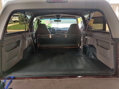 1996 Ford Bronco - 20200823 - After a metric F***load of finagling and forcing, I was able to get the seats to bolt up without drilling or bending. It looks r…