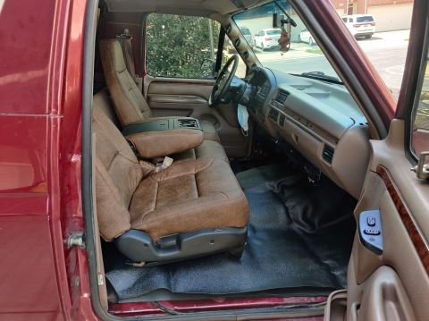 1996 Ford Bronco - 20200823 - Seats installed. They reused the existing mount points, but the center seat required a bit of finagling to get to fit as it was…